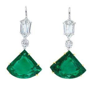 diamond and emerald earrings